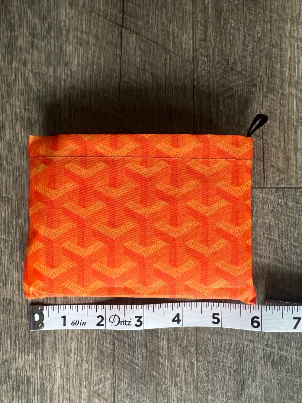 Geometric print reusable shopping tote bag in Orange with pouch pocket inside